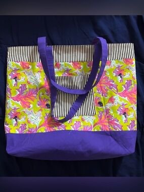 Handmade Tula Pink Floral Tote Bag